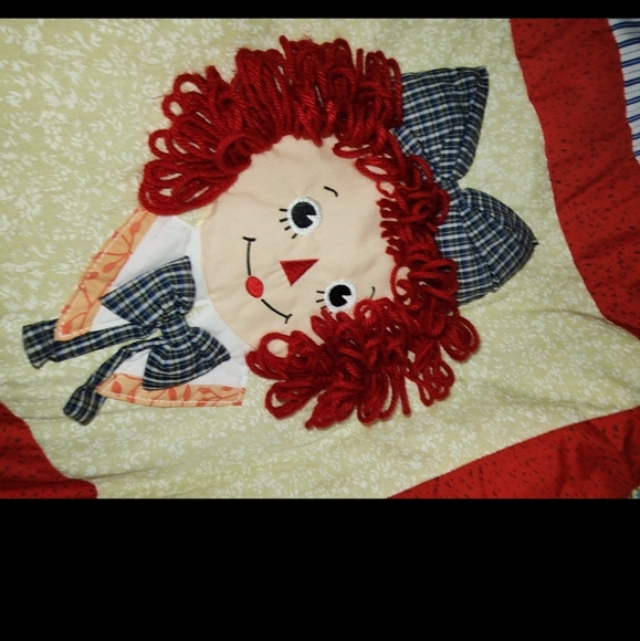 Vintage Raggedy Ann & Andy Large Dolls & comforter - Picture 11 of 12
